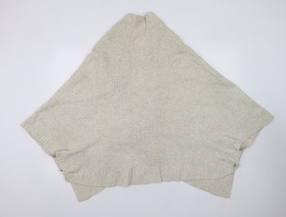 Monsoon Women Beige Wool Angora Blend Cape Cardigan L