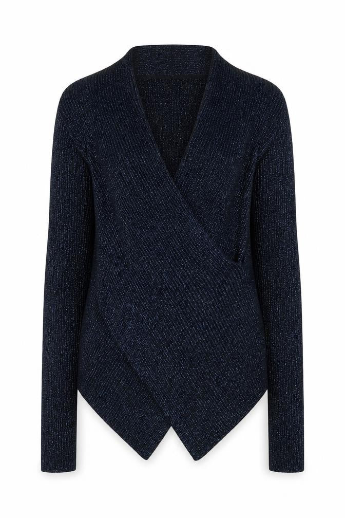 Womens UK Size 4 Miss Selfridge Blue Wrap Blouse