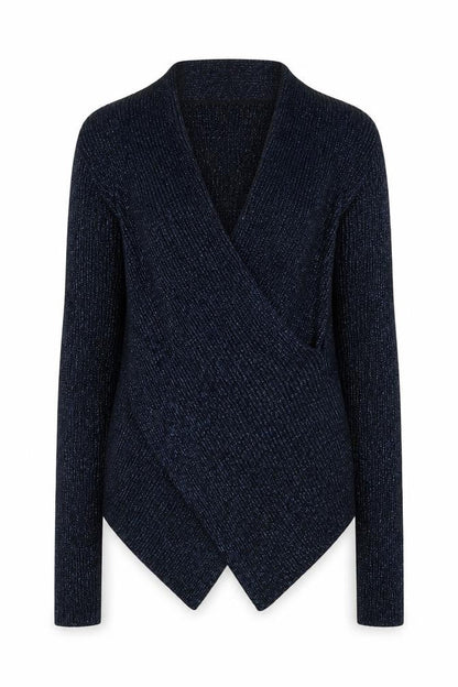Womens UK Size 4 Miss Selfridge Blue Wrap Blouse