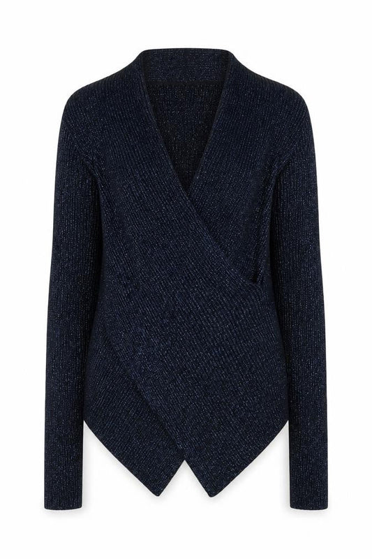 Womens UK Size 4 Miss Selfridge Blue Wrap Blouse