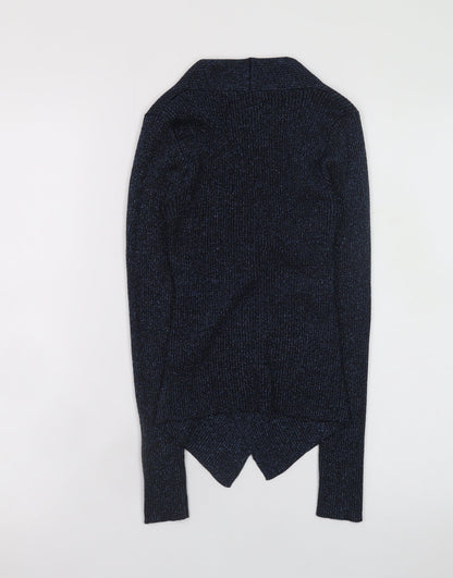 Womens UK Size 4 Miss Selfridge Blue Wrap Blouse