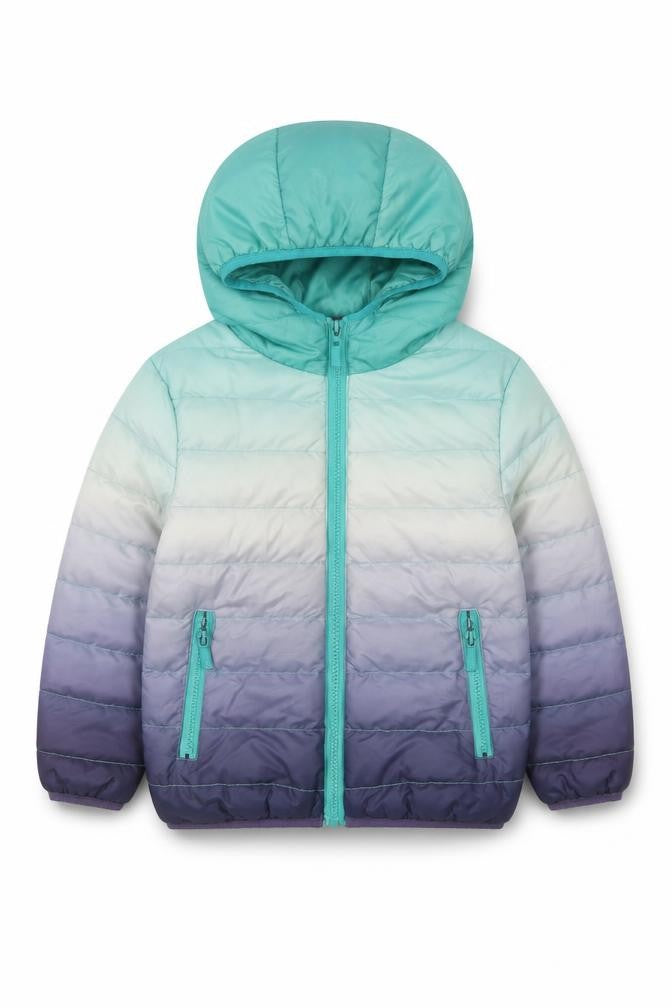 Front view of Niebieski Ksiezyc boys’ multicoloured 5-6 years hooded puffer jacket