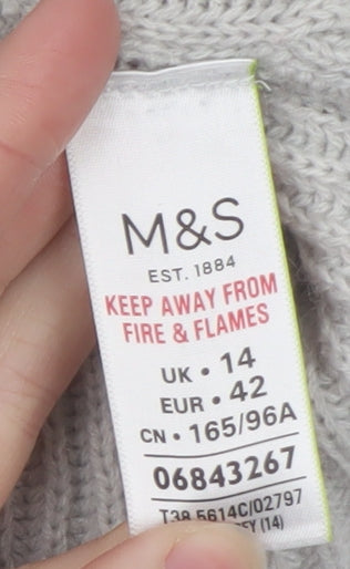 Womens UK Size 14 Marks and Spencer Grey Pullover Jumper