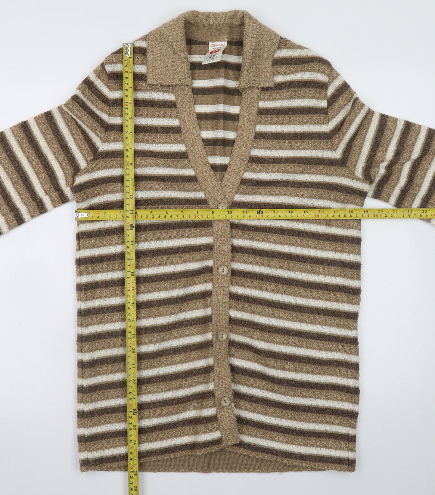 Womens UK Size 14 Marks and Spencer Beige Cardigan Jumper