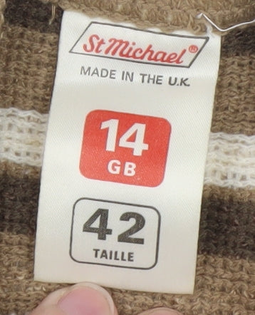 Womens UK Size 14 Marks and Spencer Beige Cardigan Jumper