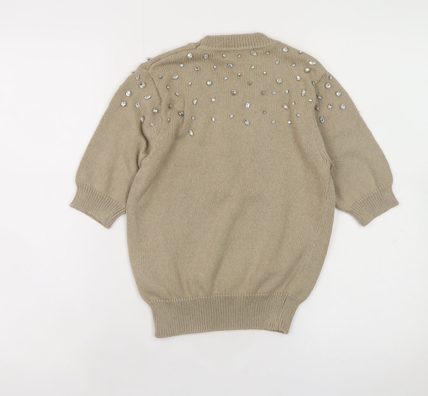 Womens UK Size S Zara Beige Pullover Jumper