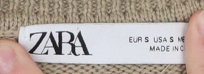 Womens UK Size S Zara Beige Pullover Jumper