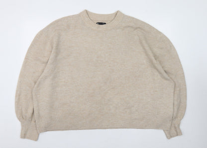 ASOS Women’s Beige Crew Neck Pullover Jumper Size 22 Relaxed Fit