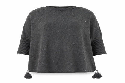 Womens UK Size One Size Roman Grey Cape Jumper