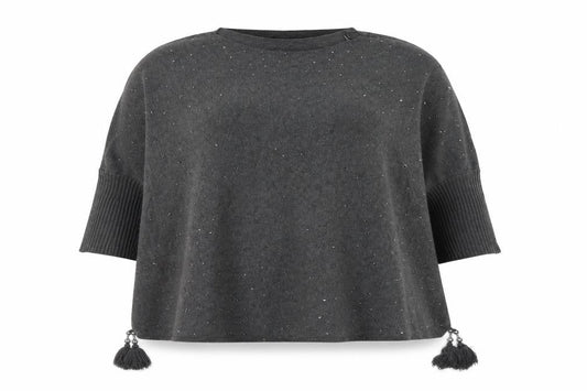 Womens UK Size One Size Roman Grey Cape Jumper
