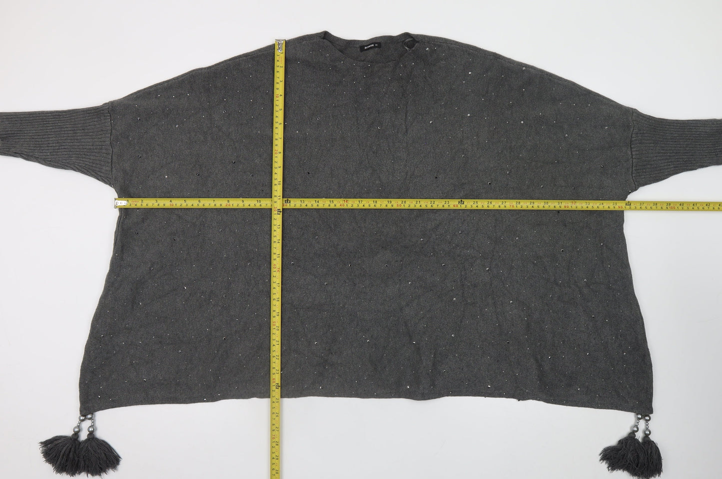 Womens UK Size One Size Roman Grey Cape Jumper