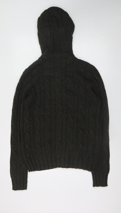 Mens UK Size M Cedar Wood State Green Cardigan Jumper