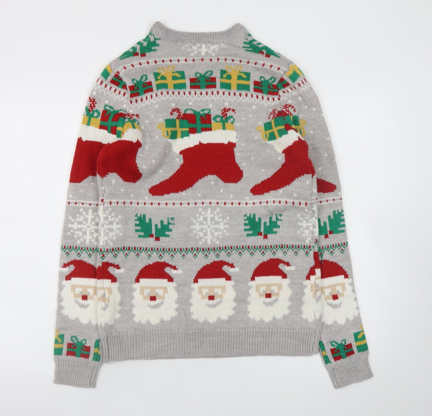 Mens UK Size M Merry Christmas Grey Pullover Jumper