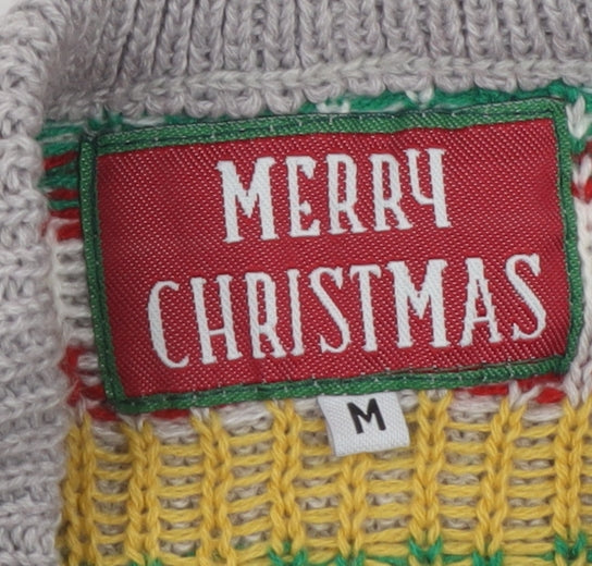 Mens UK Size M Merry Christmas Grey Pullover Jumper