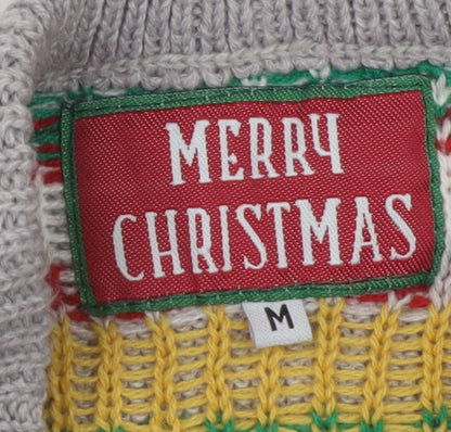 Mens UK Size M Merry Christmas Grey Pullover Jumper