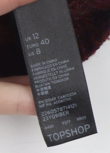 Womens UK Size 12 Topshop Red Pullover Jumper