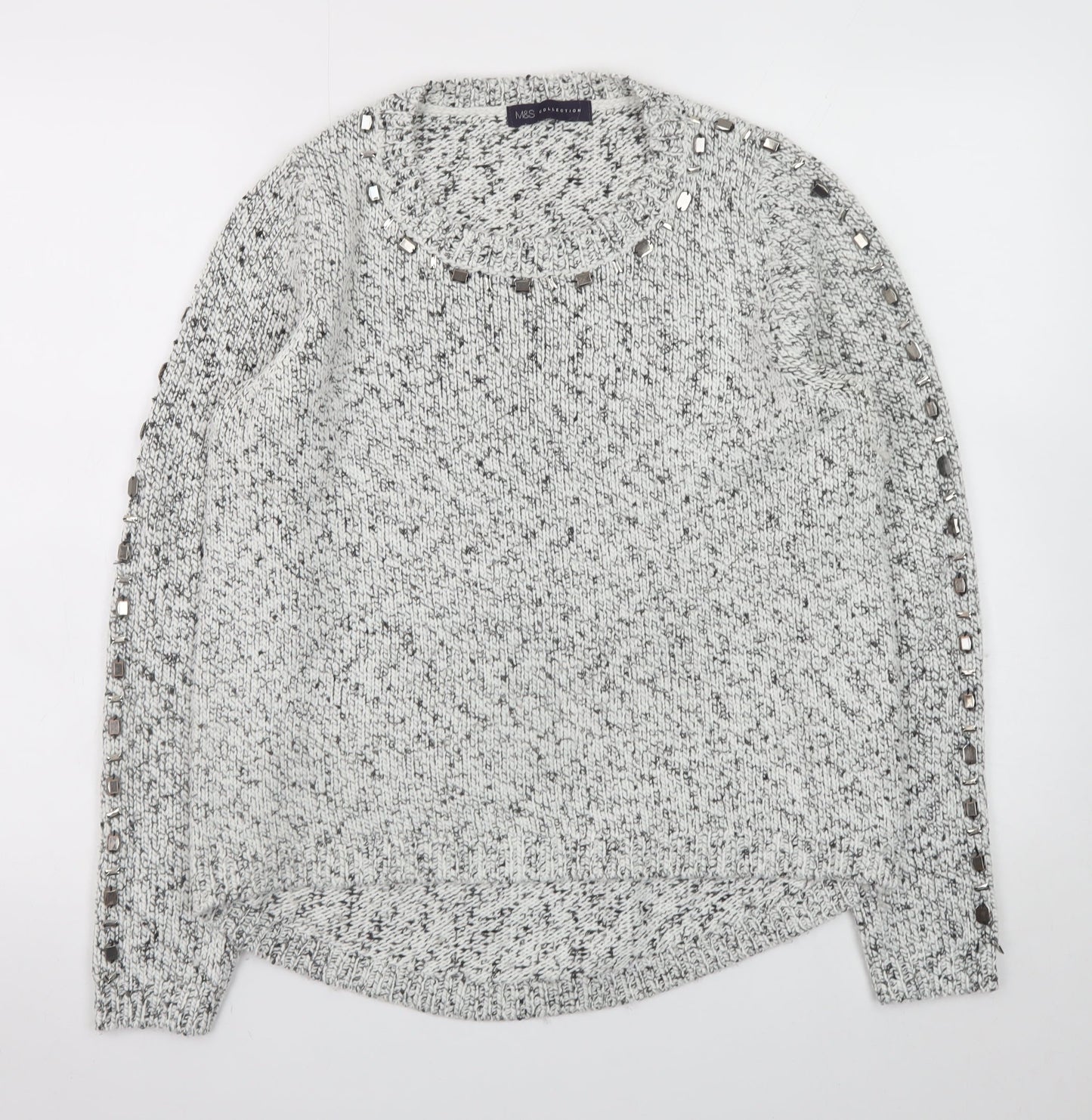 Womens UK Size 14 Marks and Spencer Grey Pullover Jumper