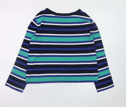Blue Label Crestbridge Women's Multicolour Striped Boat Neck Cotton Jumper Size 10