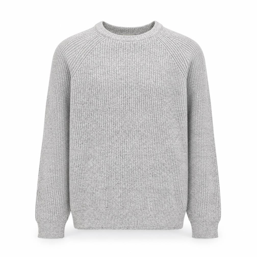 Marks and Spencer Men's Grey Chunky Knit Crew Neck Jumper Size S