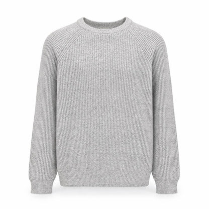 Marks and Spencer Men's Grey Chunky Knit Crew Neck Jumper Size S