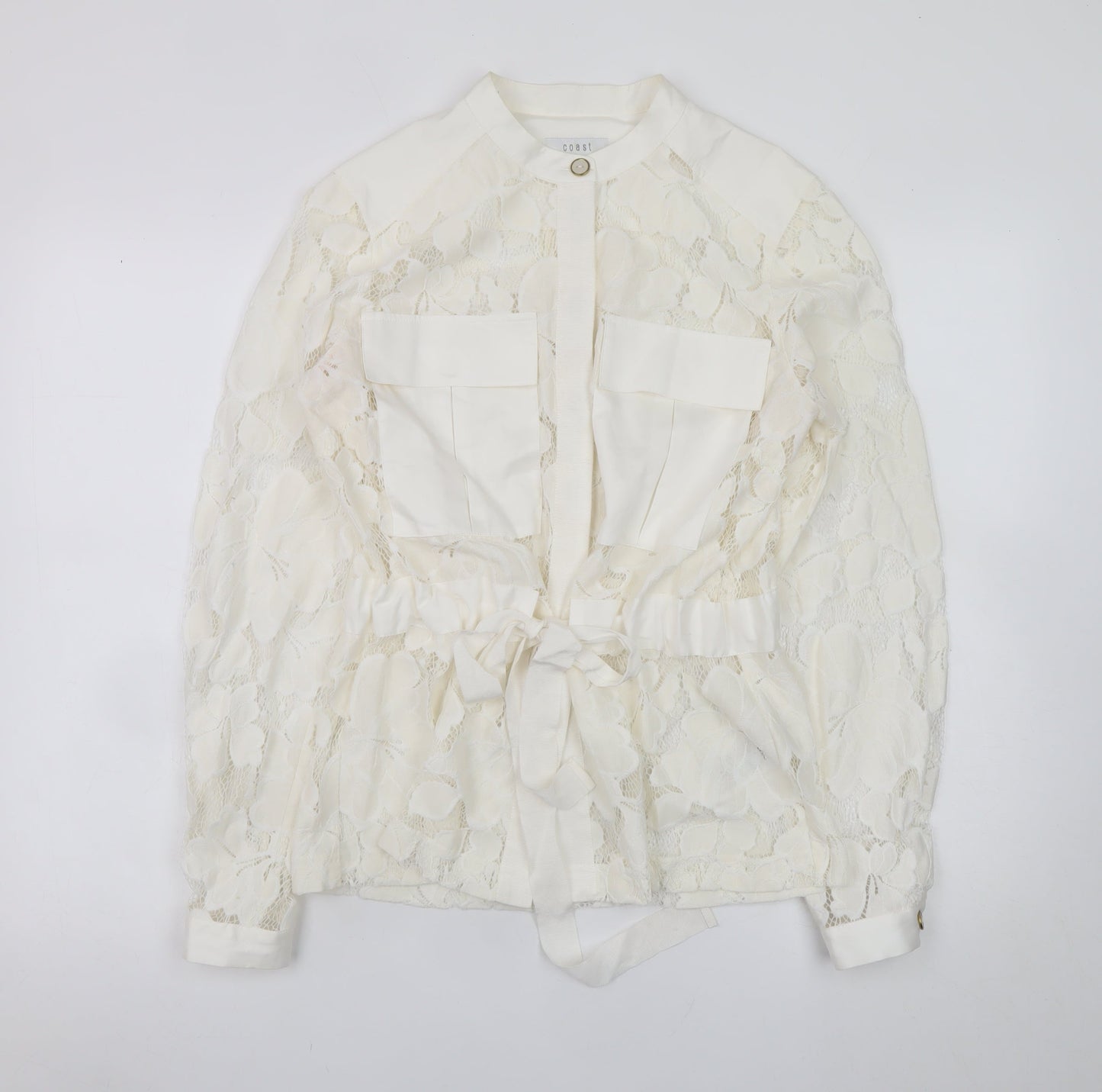 Womens UK Size 12 Coast Ivory Wrap Blouse