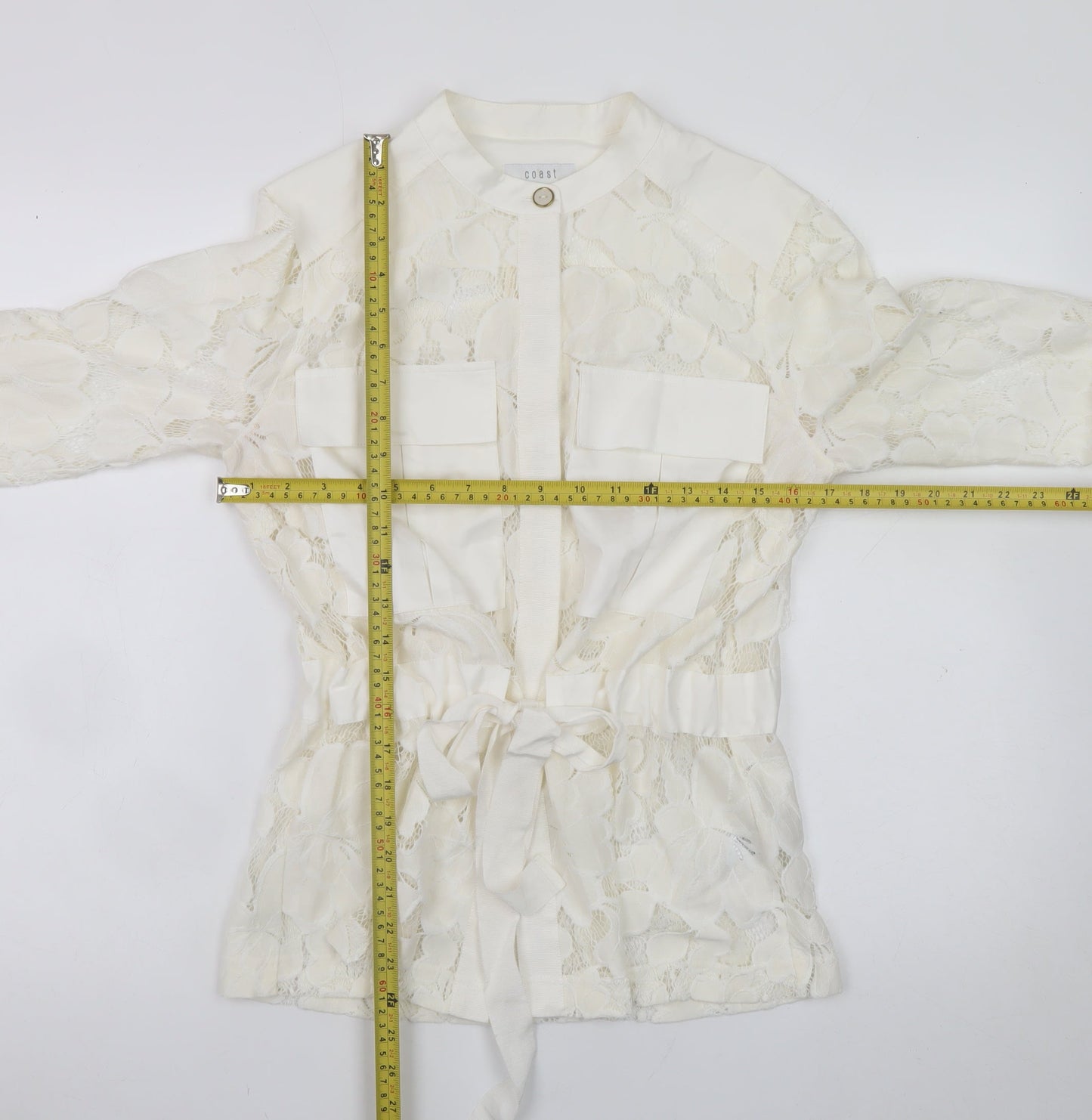 Womens UK Size 12 Coast Ivory Wrap Blouse