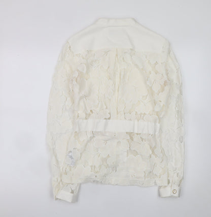 Womens UK Size 12 Coast Ivory Wrap Blouse
