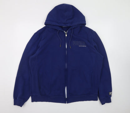 Mens UK Size XL PUMA Blue Full Zip Hoodie
