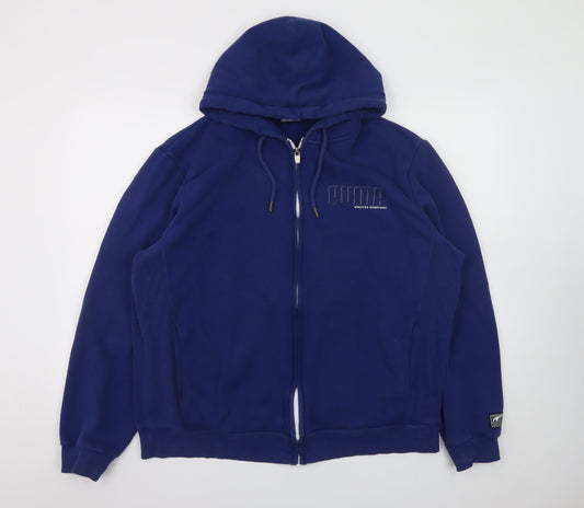 Mens UK Size XL PUMA Blue Full Zip Hoodie
