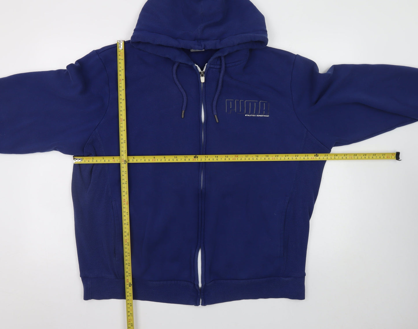 Mens UK Size XL PUMA Blue Full Zip Hoodie