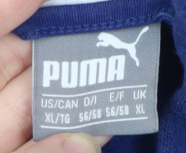 Mens UK Size XL PUMA Blue Full Zip Hoodie