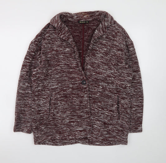 Womens UK Size 14 Stradivarius Red Basic Jacket