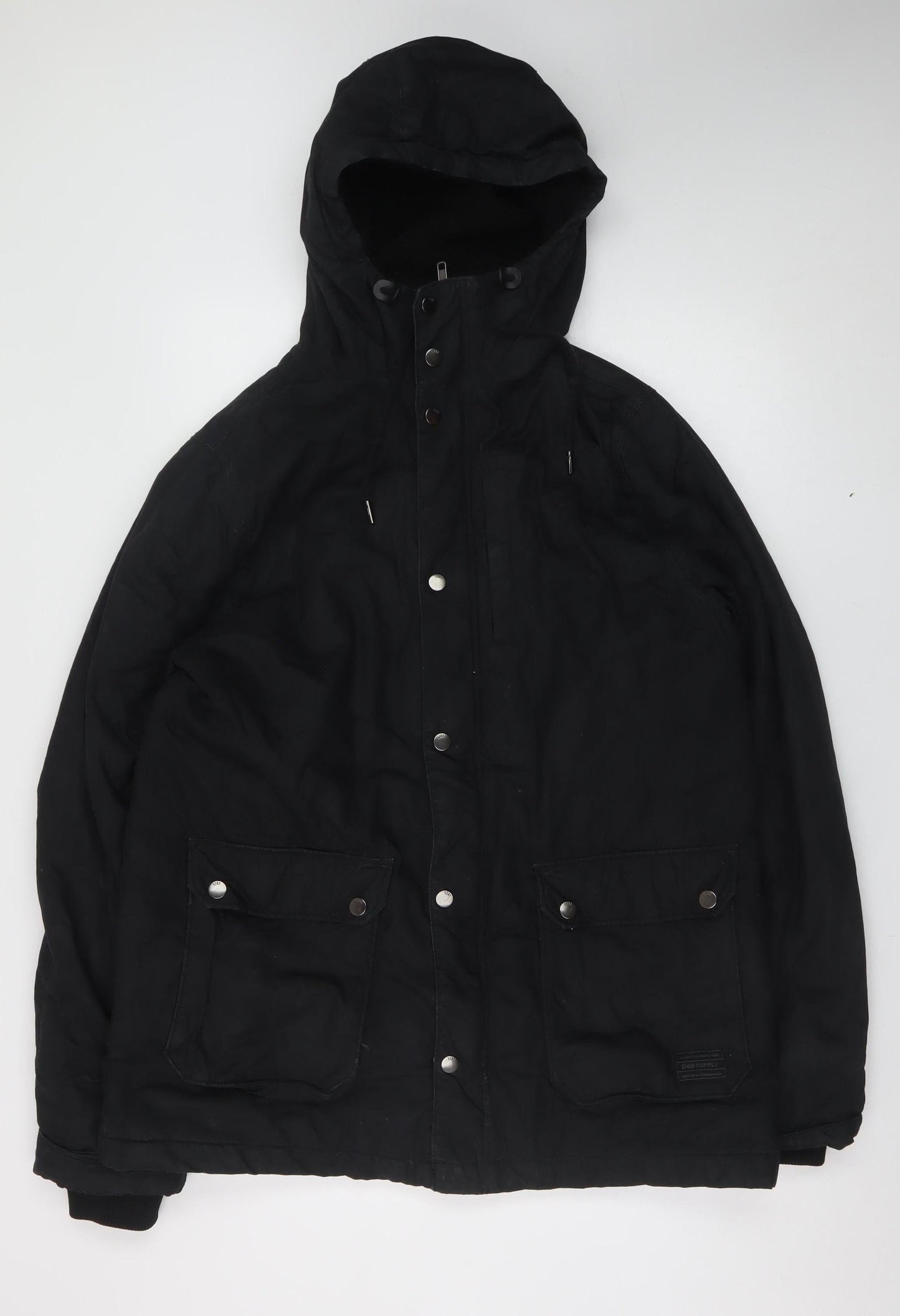 Mens UK Size M H&M Black Parka Coat