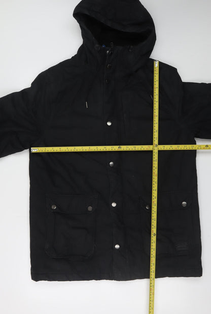 Mens UK Size M H&M Black Parka Coat