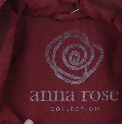 Anna Rose Women's Red Hooded Long Parka Coat Size M