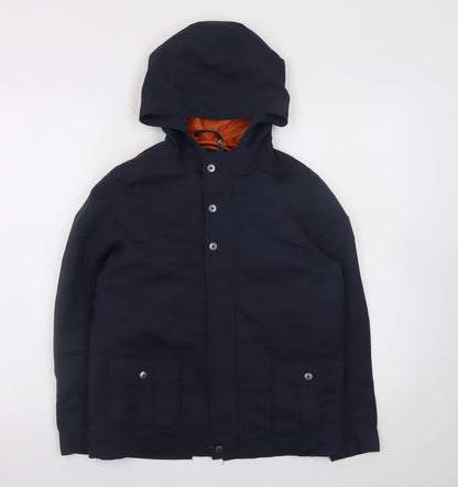 Vertbaudet Boys Blue Hooded Parka Coat 11-12 Years Lined Water Resistant