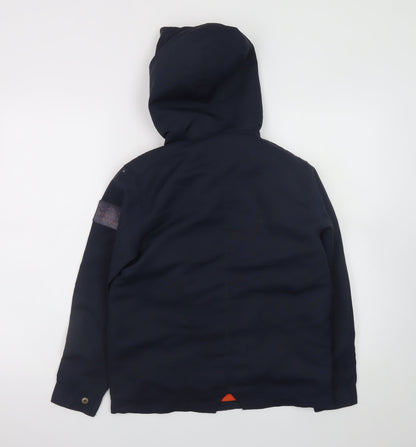 Vertbaudet Boys Blue Hooded Parka Coat 11-12 Years Lined Water Resistant