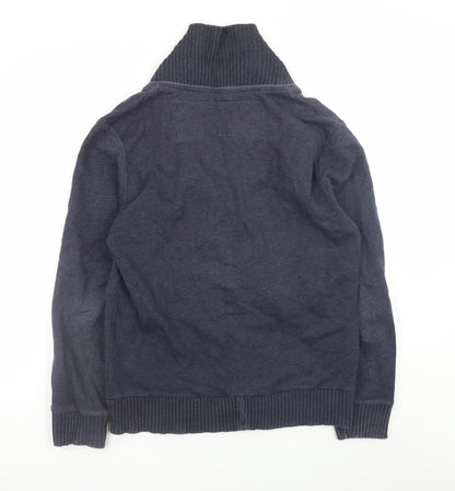 Mens UK Size L River Island Blue Cardigan Jumper