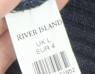 Mens UK Size L River Island Blue Cardigan Jumper