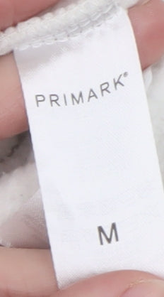 Mens UK Size M Primark White Pullover Hoodie