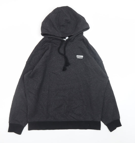 Womens UK Size 10 adidas Black Pullover Hoodie