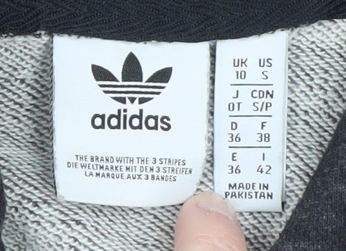 Womens UK Size 10 adidas Black Pullover Hoodie