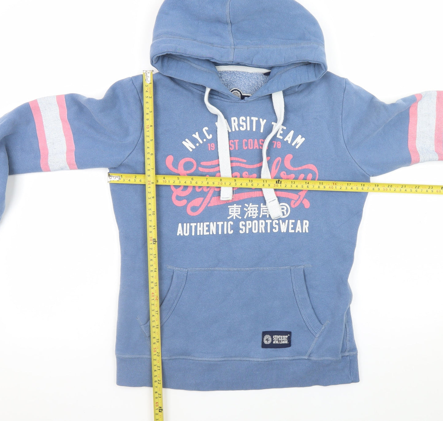 Womens UK Size XS Superdry Blue Pullover Hoodie
