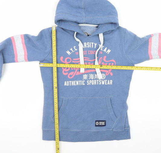 Womens UK Size XS Superdry Blue Pullover Hoodie