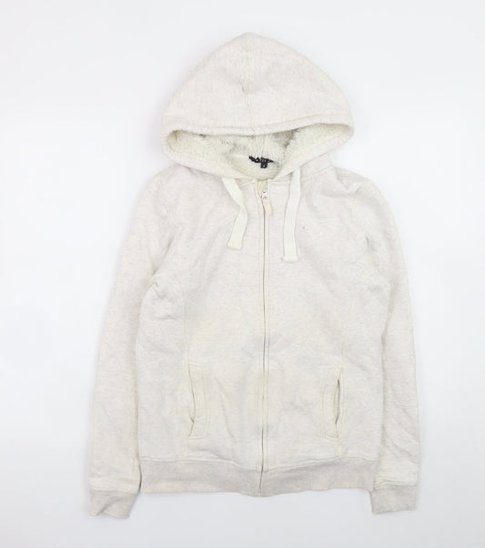 Womens UK Size S TEX Beige Full Zip Hoodie