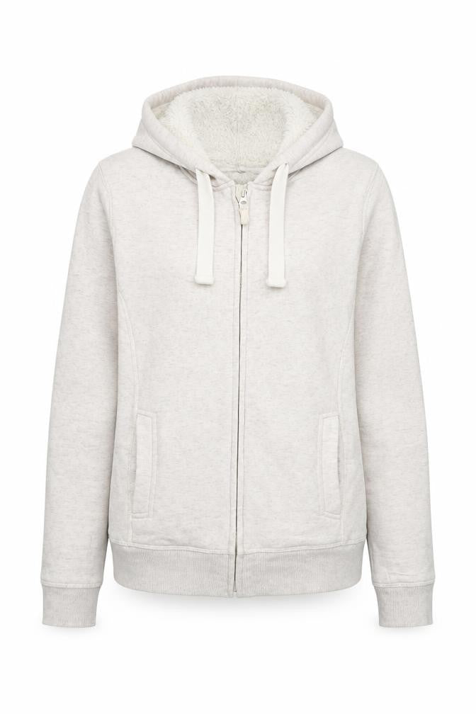 Womens UK Size S TEX Beige Full Zip Hoodie