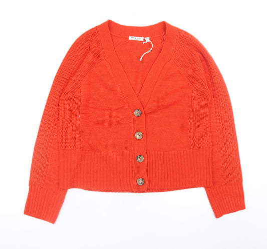 Womens UK Size S Brave Soul Red Cardigan Jumper