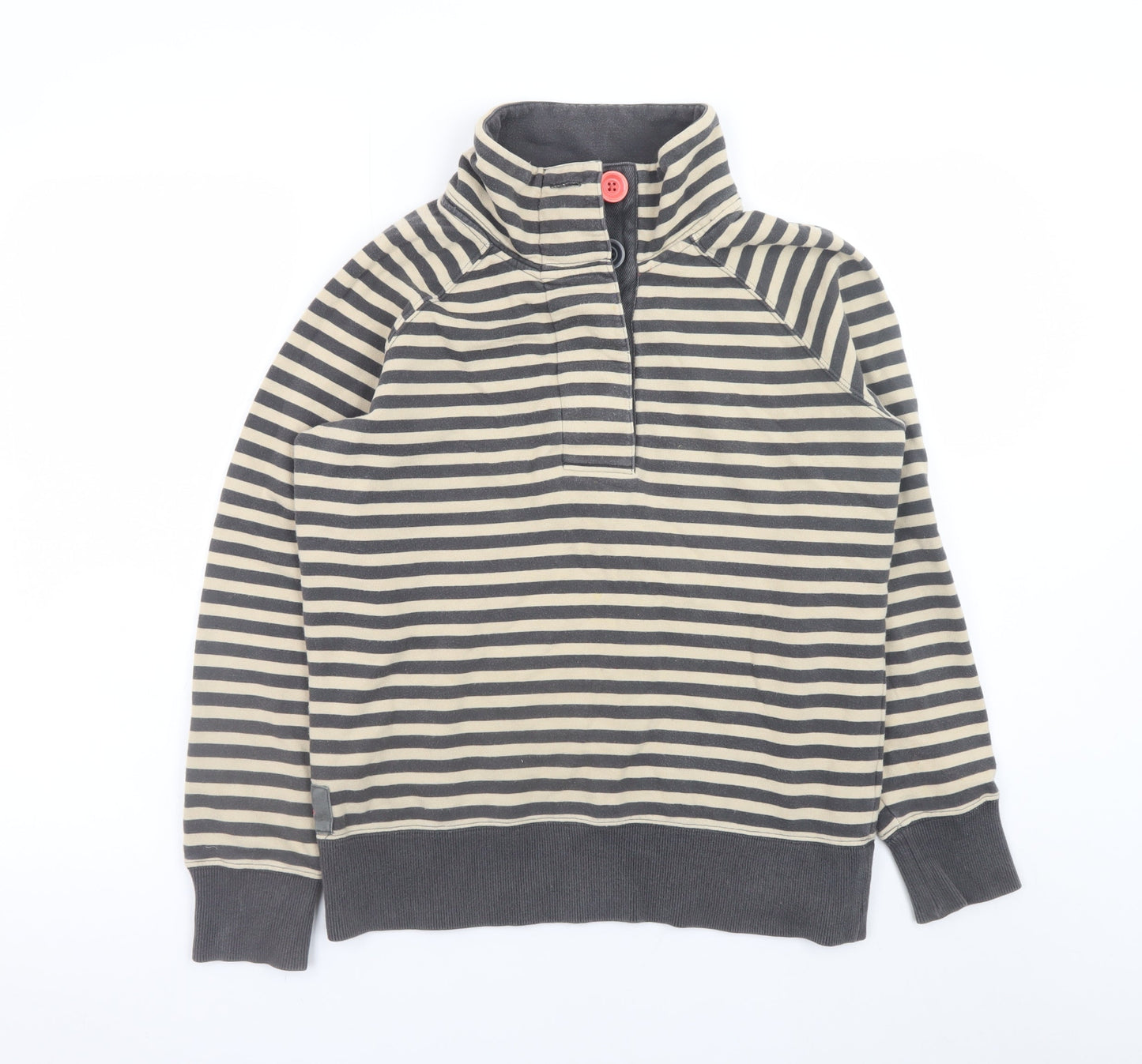 Womens UK Size 12 Joules Beige Henley Sweatshirt