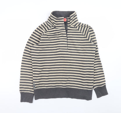 Womens UK Size 12 Joules Beige Henley Sweatshirt