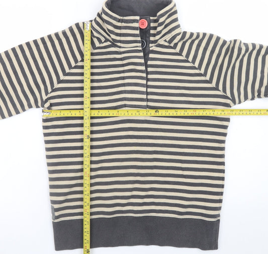 Womens UK Size 12 Joules Beige Henley Sweatshirt
